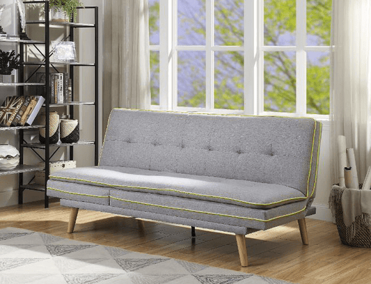 Savilla Upholstered Futon in Light Gray & Yellow -ACME 57164