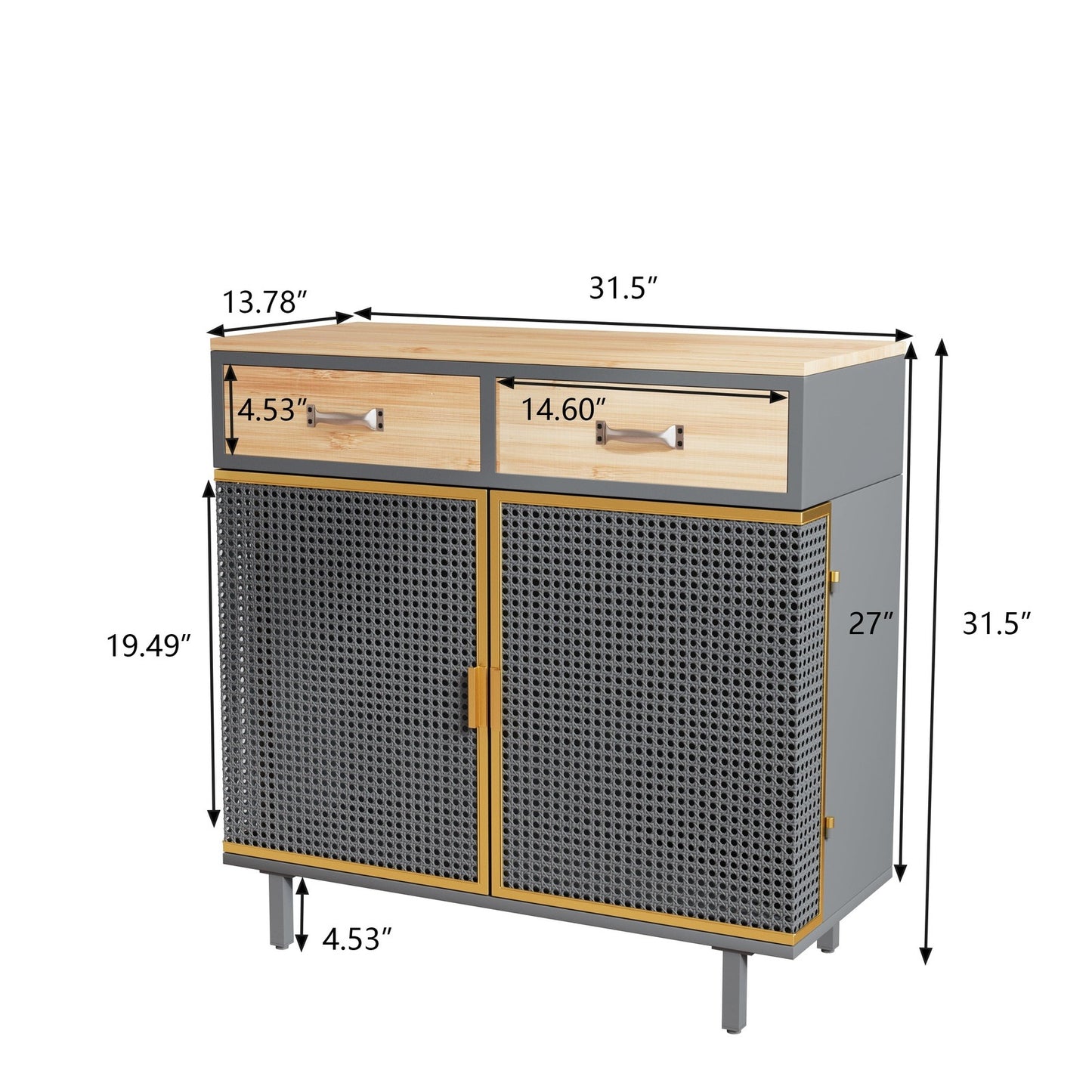 31.5" Modern Sideboard in Carbonized Bamboo