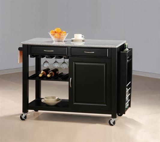 Kahan Granite Top Kitchen Cart