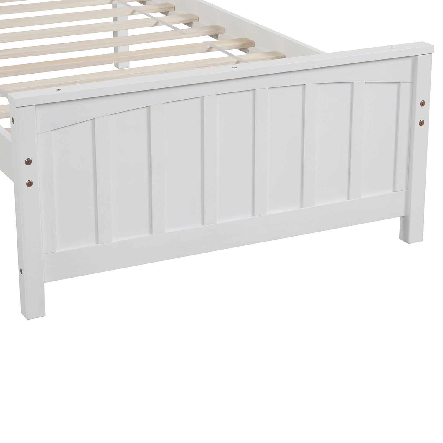 Homey Life Twin size Platform Bed, White