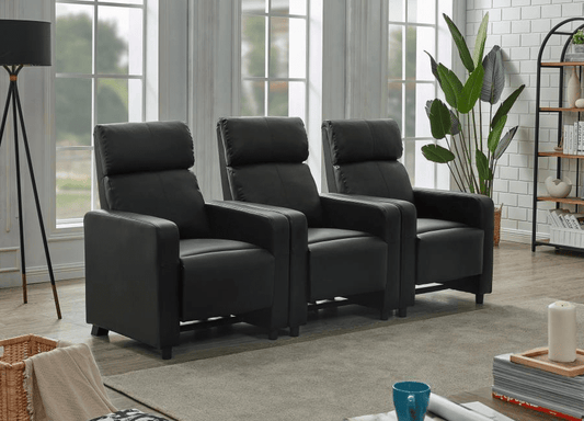 Toohey Modern Black 3pc Home Theater Seating