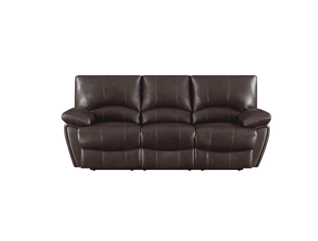 Ford Brown Leather Motion Sofa w- Cool Gel Memory Foam