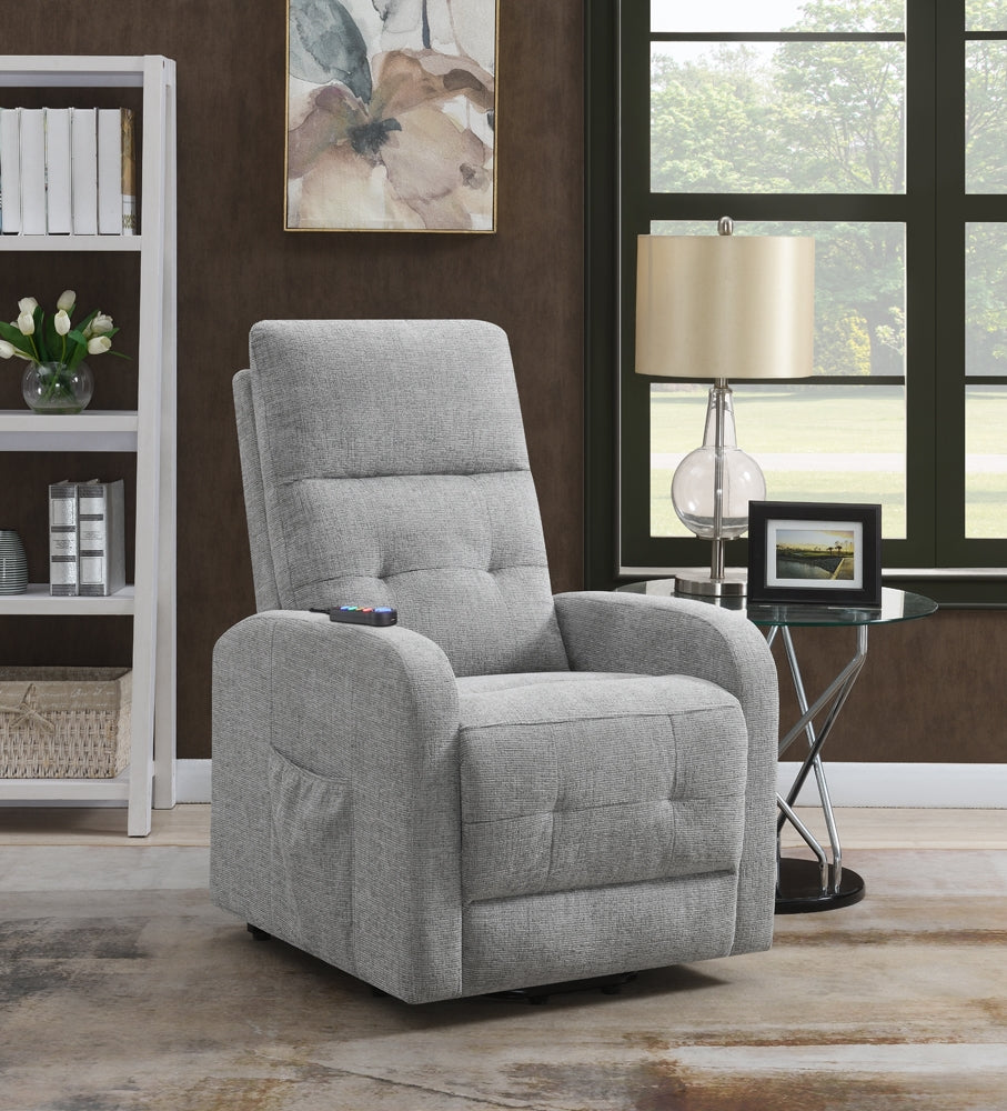 Braer Power Lift Massage Chair in Light Gray Performance Fabric