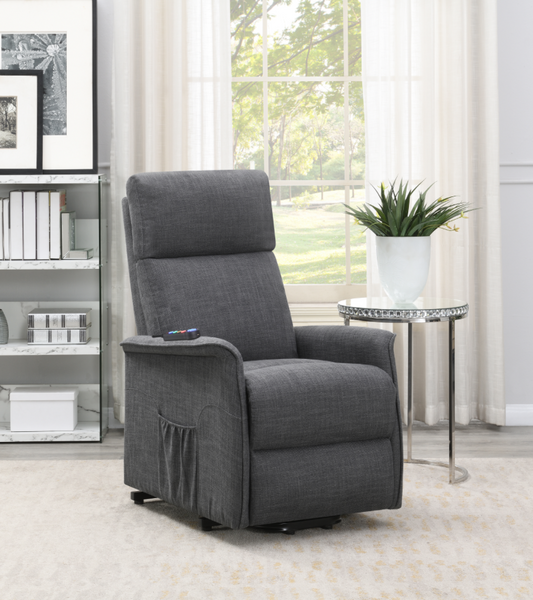 Marsha Power Lift Massage Recliner With Storage Pocket Gray