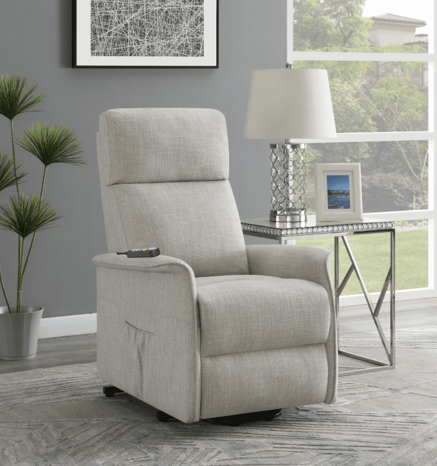 Herrera Power Lift Massage Recliner With Storage Pocket Beige