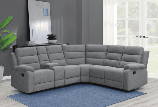 David 3-Piece Linen Motion Sectional - Smoke Gray