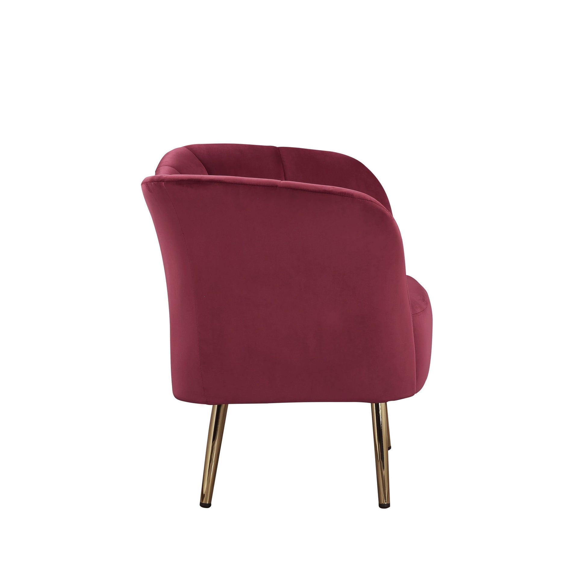 ACME Reese Accent Chair, Burgundy Velvet & Gold 59795