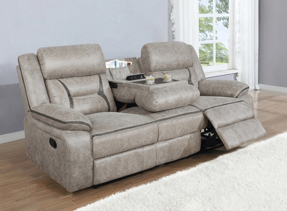 Greer Taupe Motion Sofa - Coaster 651351