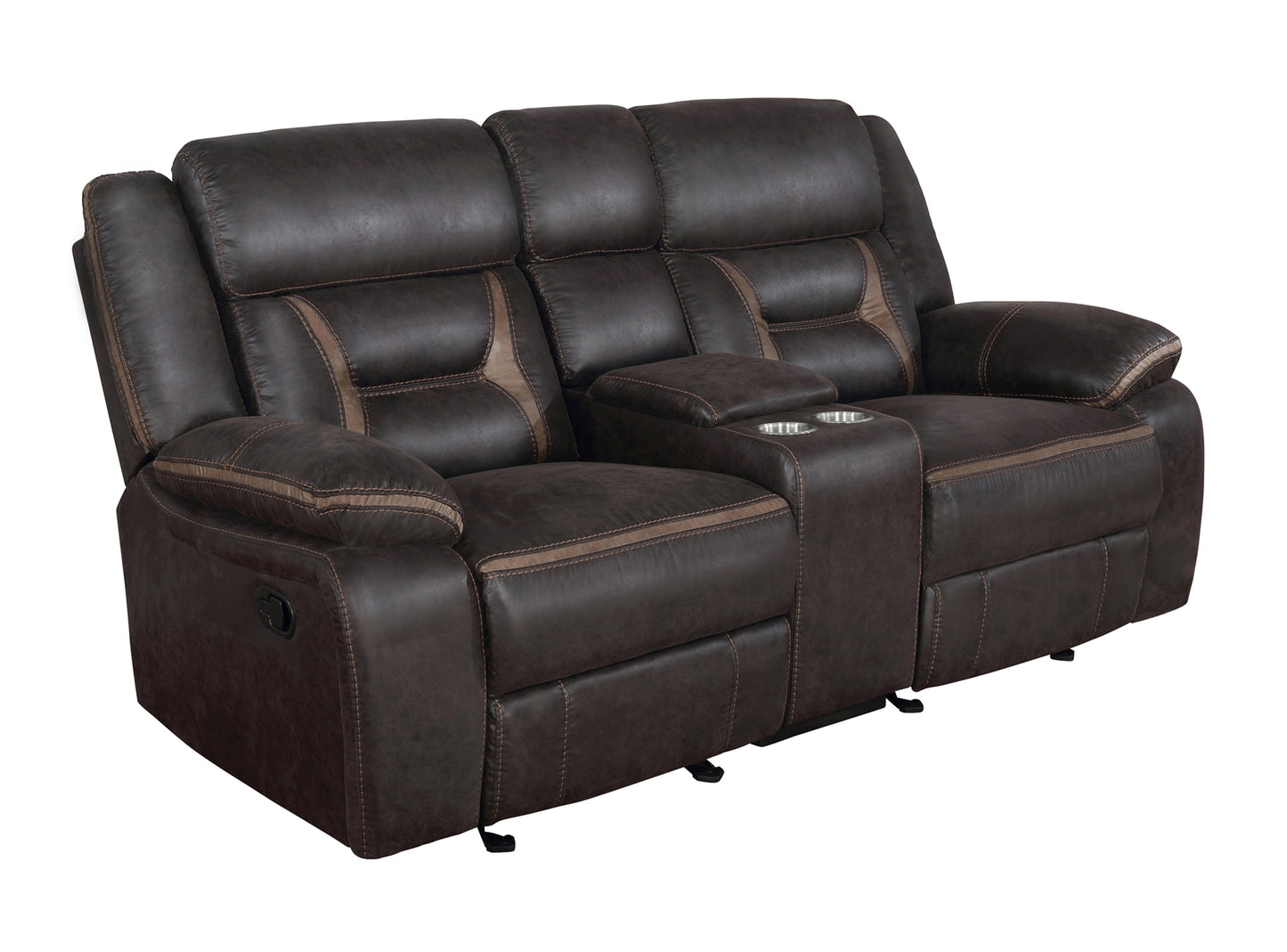 Greer Dark Brown Motion Sofa - Coaster 651354