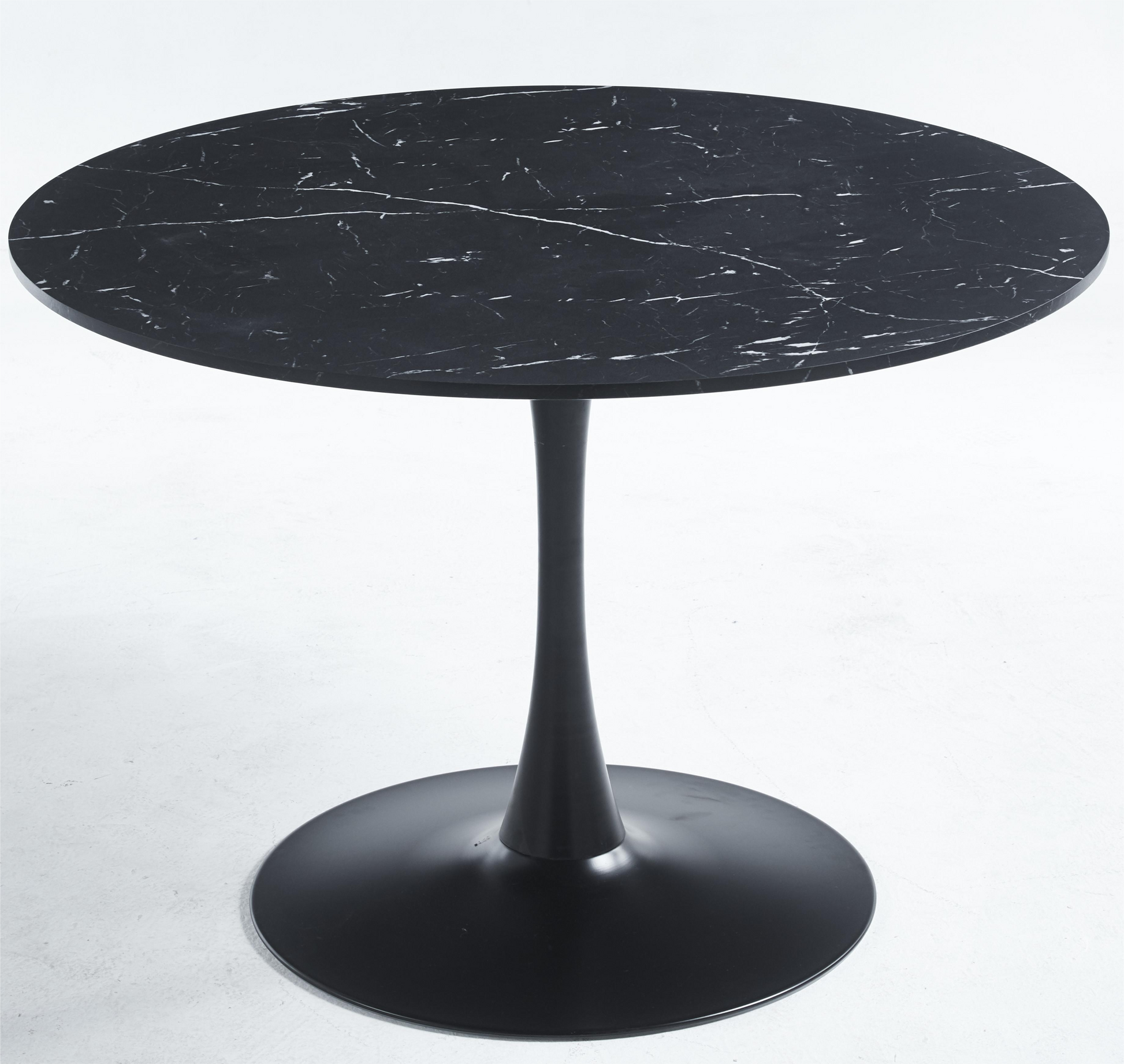 42.1" Modern Black Faux Marble Tulip Table