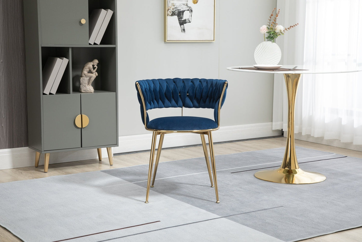 Coolmore Contemporary Velvet Dining Chairs with Gold Legs Set of 2