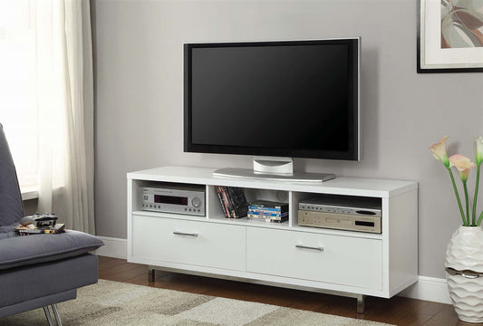 Park Modern Glossy White TV Stand