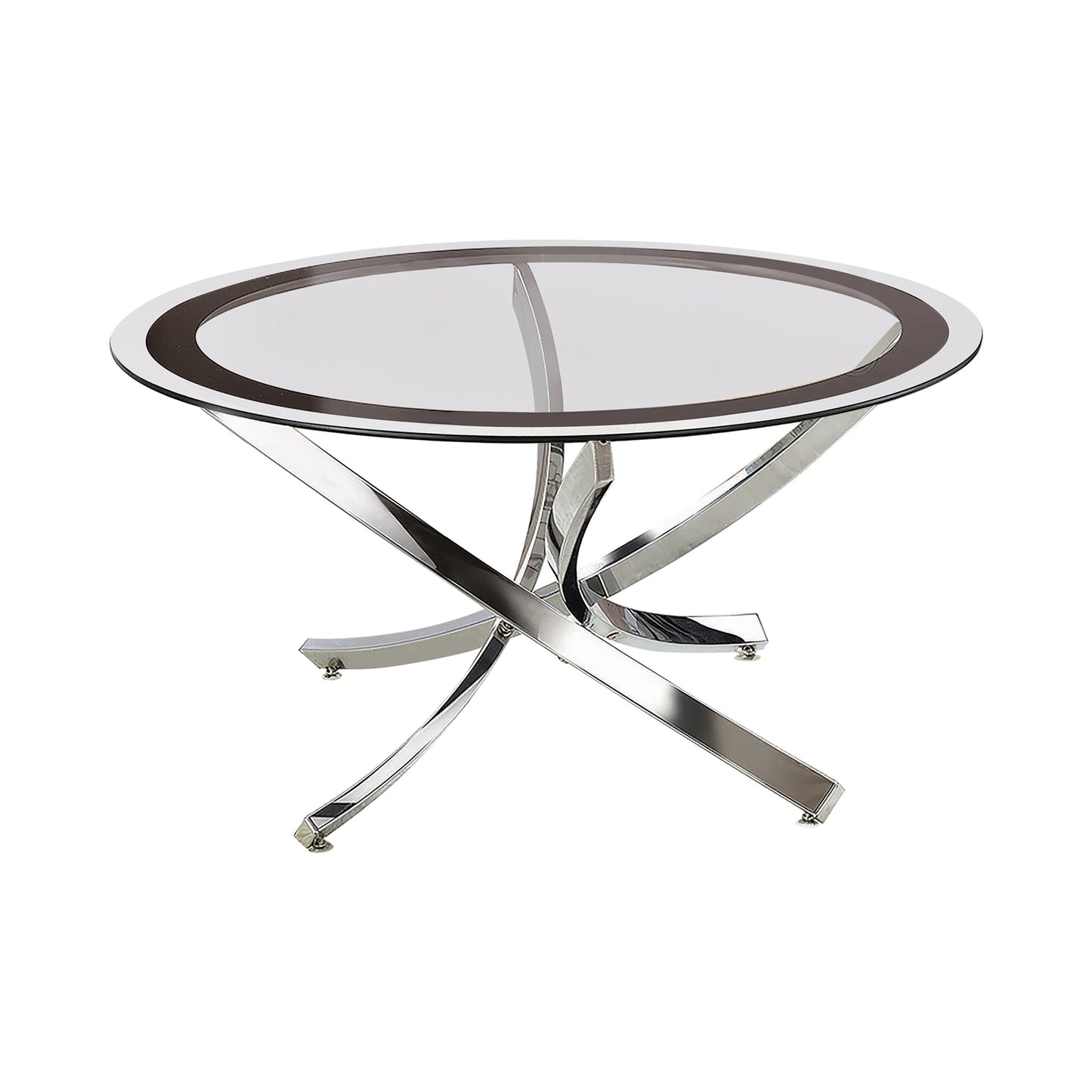 Glass Top Coffee Table Chrome And Black