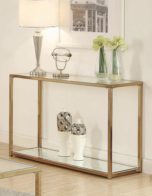 Coffee Table With Mirror Shelf Chocolate Chrome