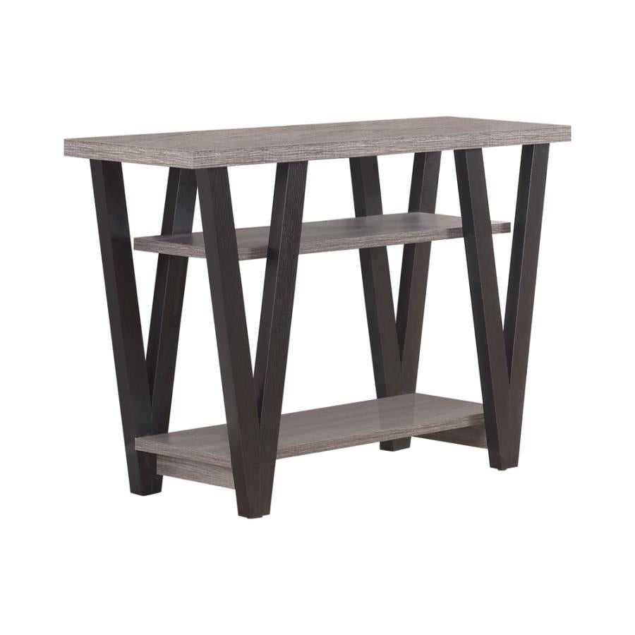 V-Shaped Sofa Table Black And Antique Grey