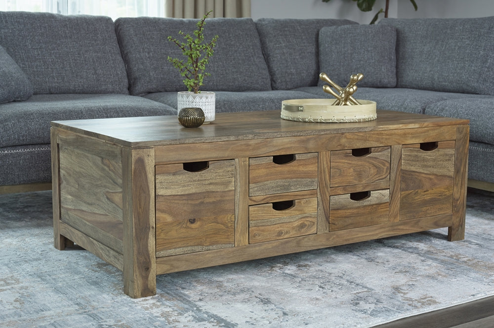 Odisha Natural Sheesham Wood Coffee Table - Hand Crafted in India