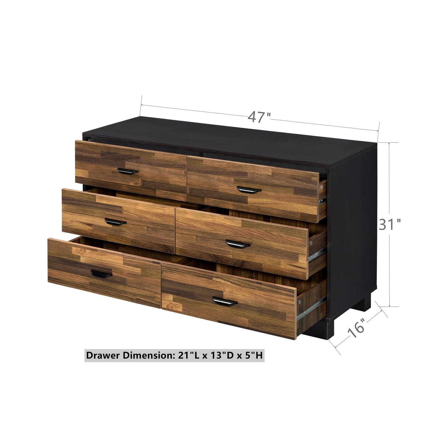 ACME Eos Dresser in Walnut & Black Finish AC00546