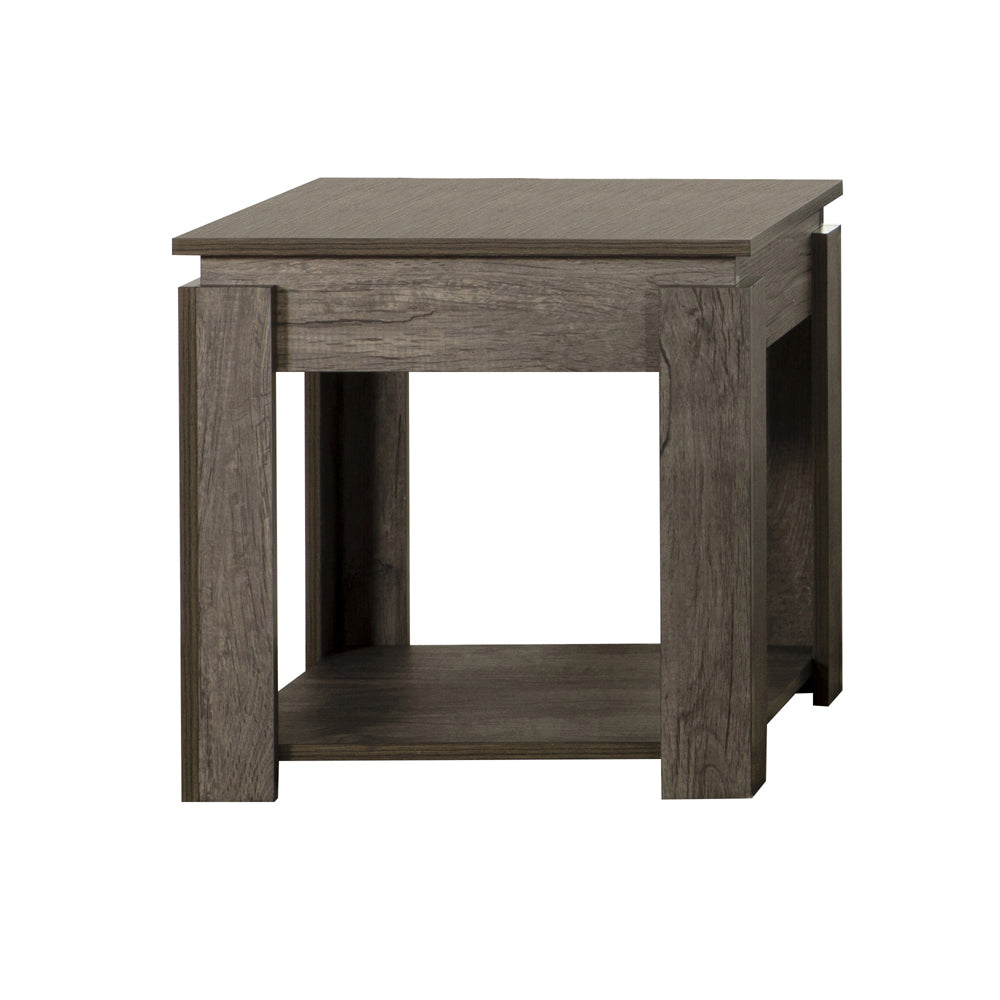 Donai 3-piece Occasional Set with Open Shelves Weathered Grey