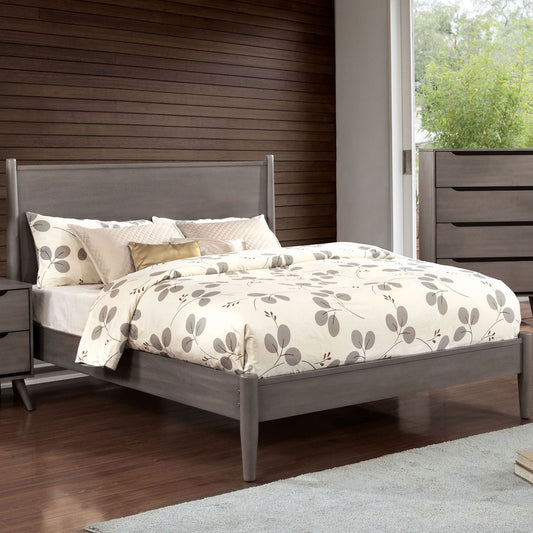 Lennart II Gray Finish Mid-Century Modern Full Platform Bed