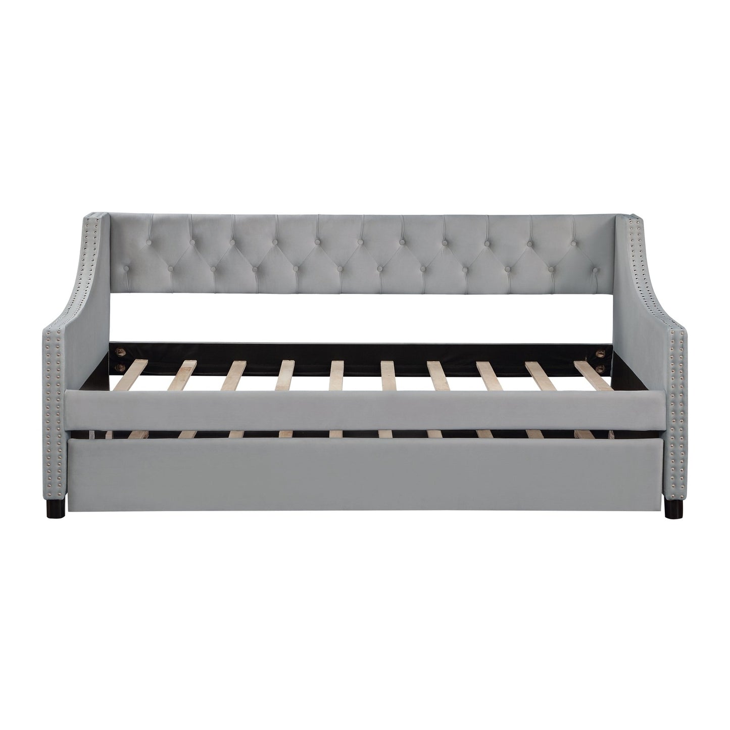 Monica Contemporary Full Size Daybed & Trundle Set - Gray