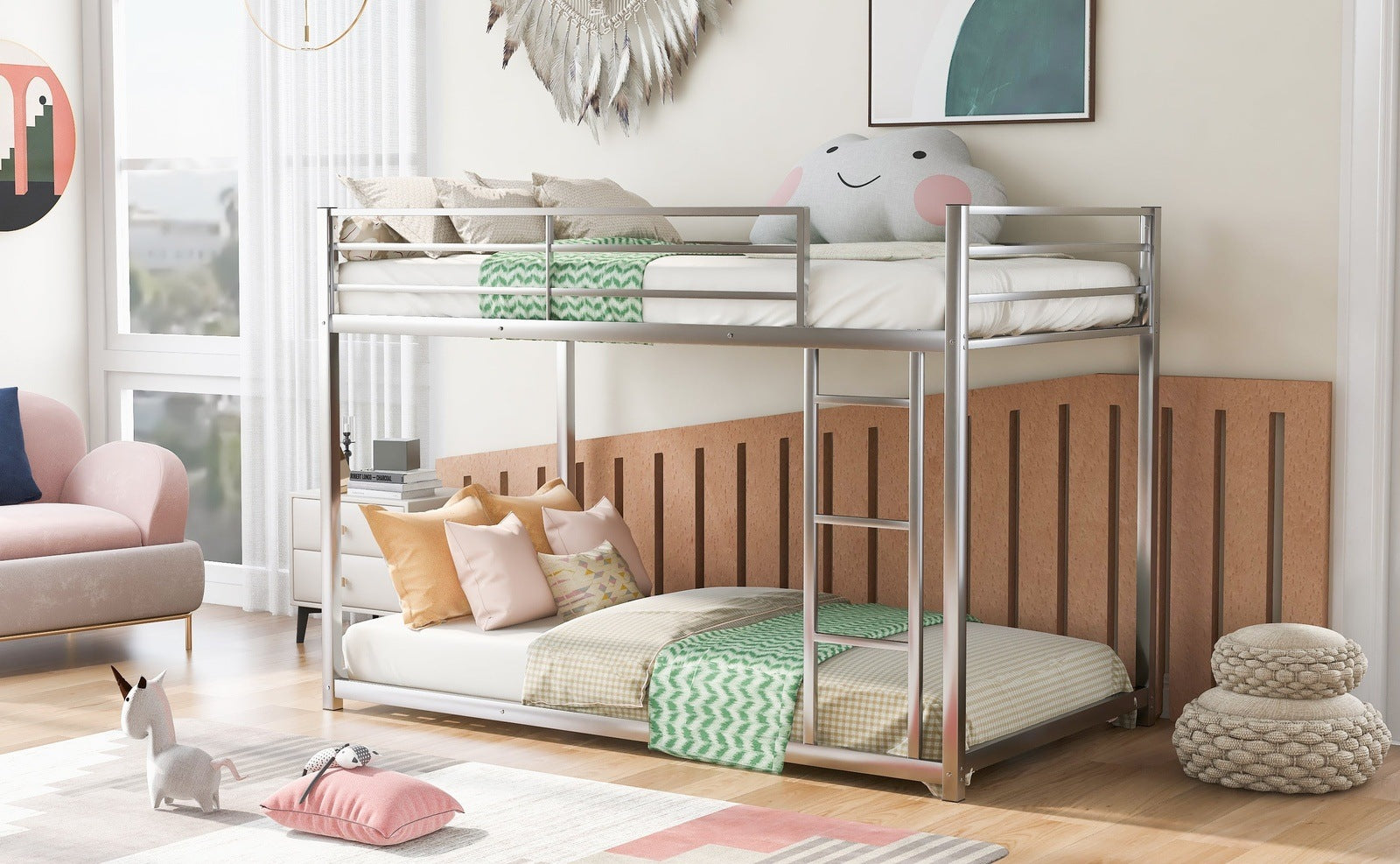 Twin over full low bunk cheap bed