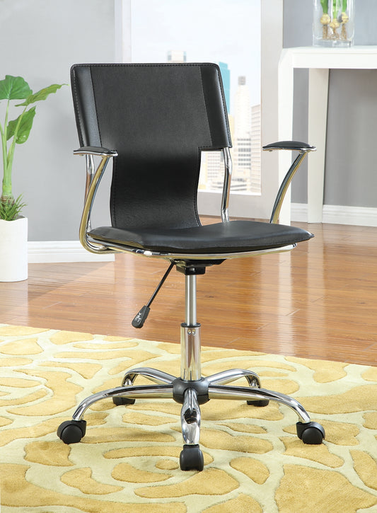 Avery Modern Black & Chrome Office Chair