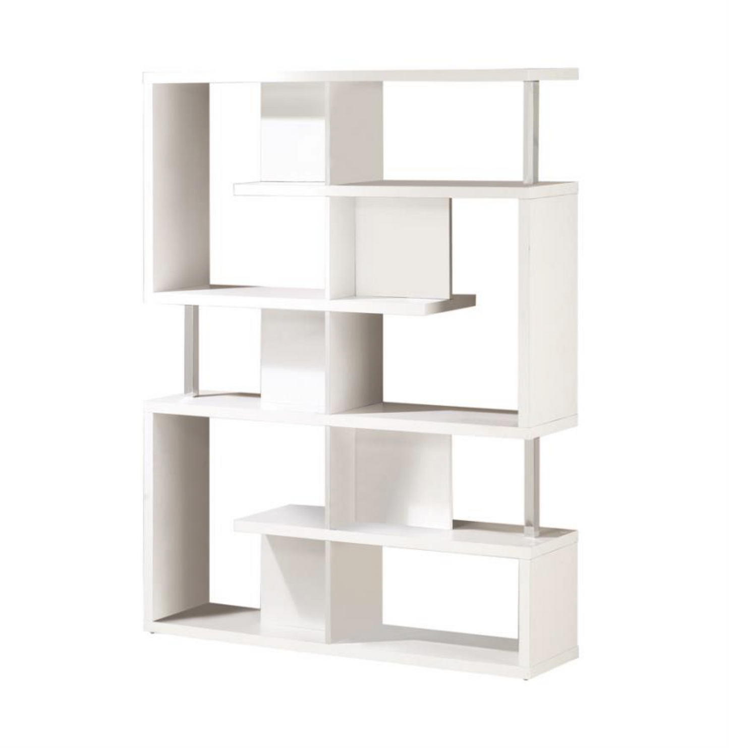 Ronneta Modern 5-Tier White Finish Bookcase