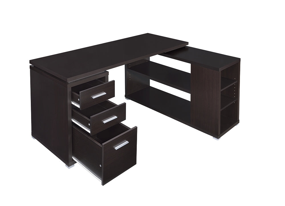 Yvette L-Shape Cappuccino Finish Office Desk