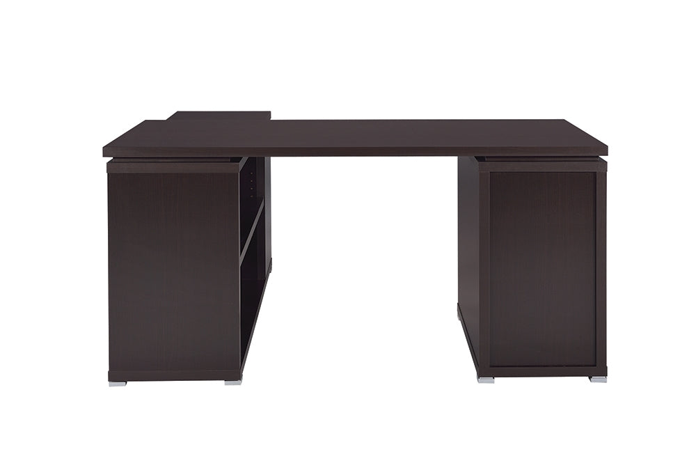 Yvette L-Shape Cappuccino Finish Office Desk