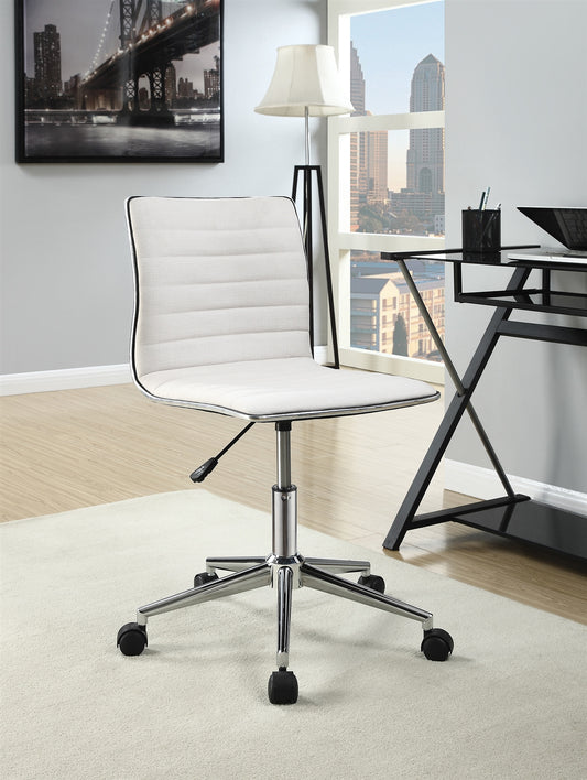 Adjustable Height Office Chair White And Chrome