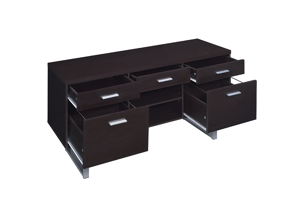 Glaven 5-Drawer Credenza with Adjustable Shelf