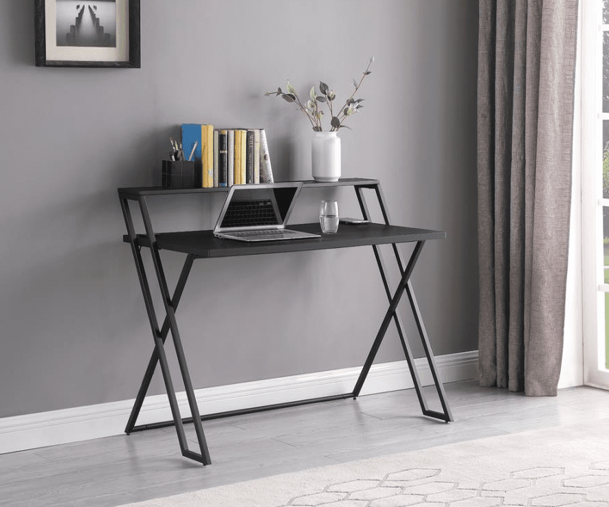 Xavier Writing Desk with USB Ports Black