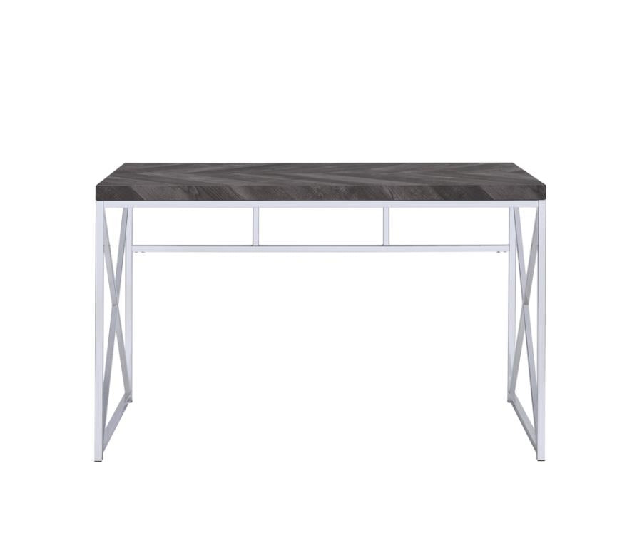 Grimma Writing Desk Rustic Grey Herringbone