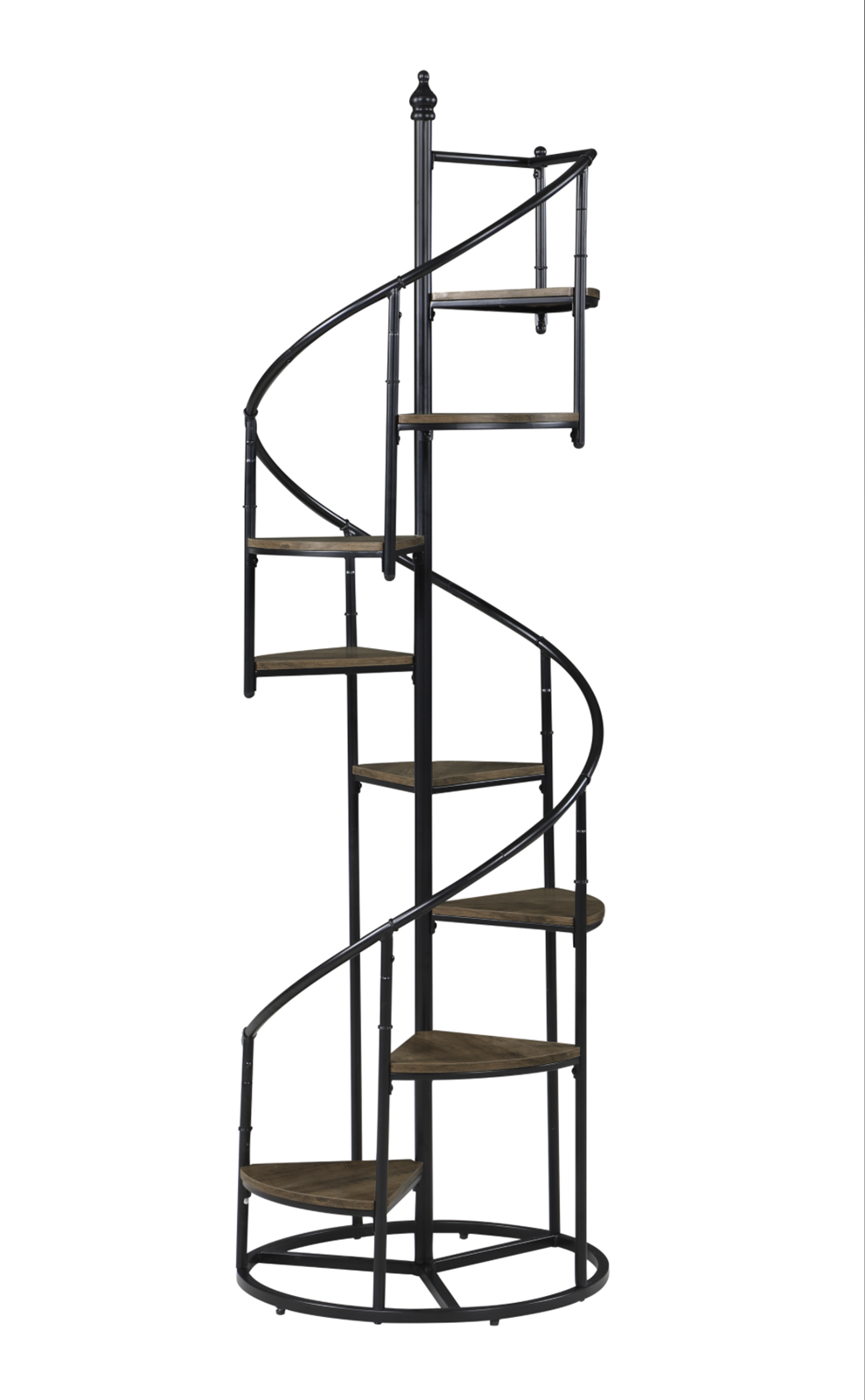 8-Shelf Staircase Bookcase Rustic Brown And Black