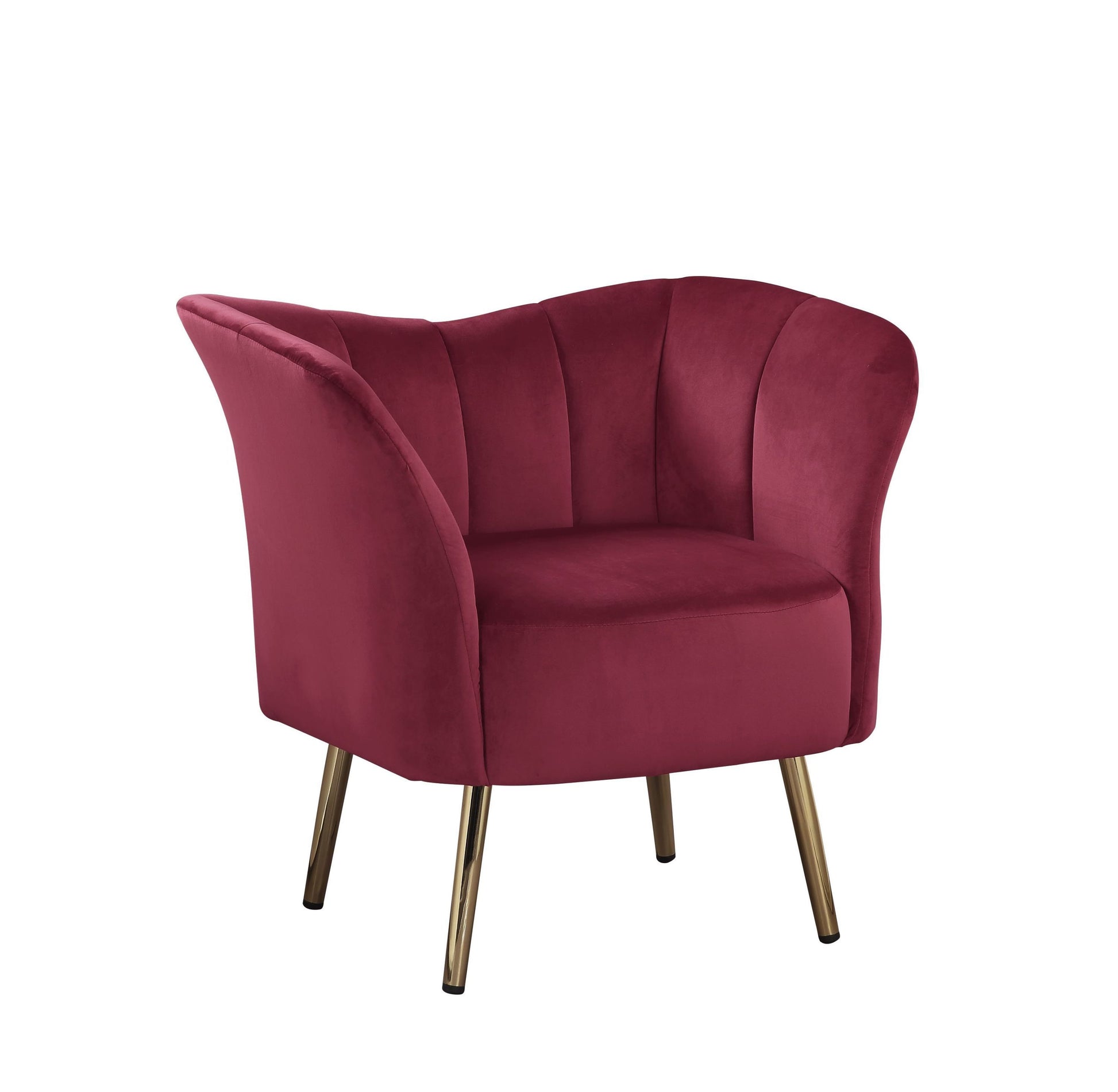 ACME Reese Accent Chair, Burgundy Velvet & Gold 59795