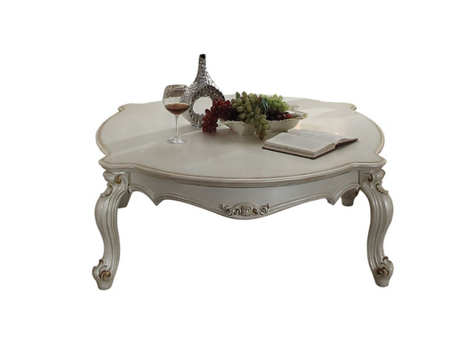 Picardy Solid Wood Coffee Table in Antique Pearl