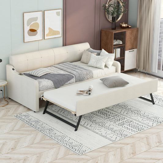 Manda Twin Daybed & Pop-up Trundle Set - Beige