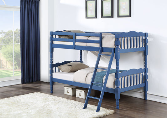 ACME Homestead Twin/Twin Bunk Bed in Dark Blue Finish BD00865