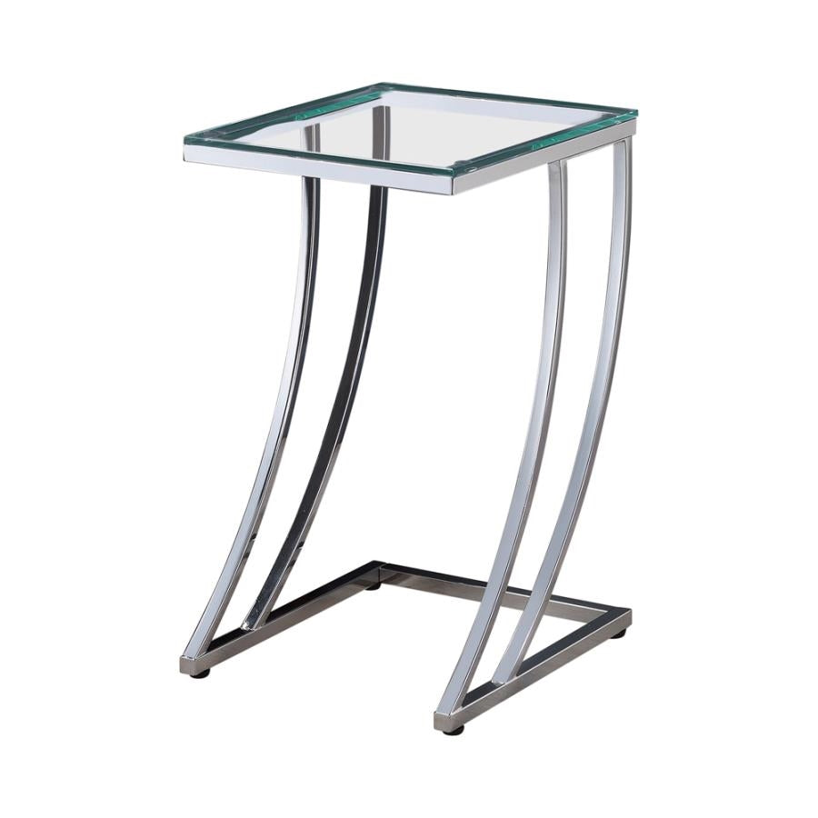 Rectangular Top Accent Table Chrome & Clear