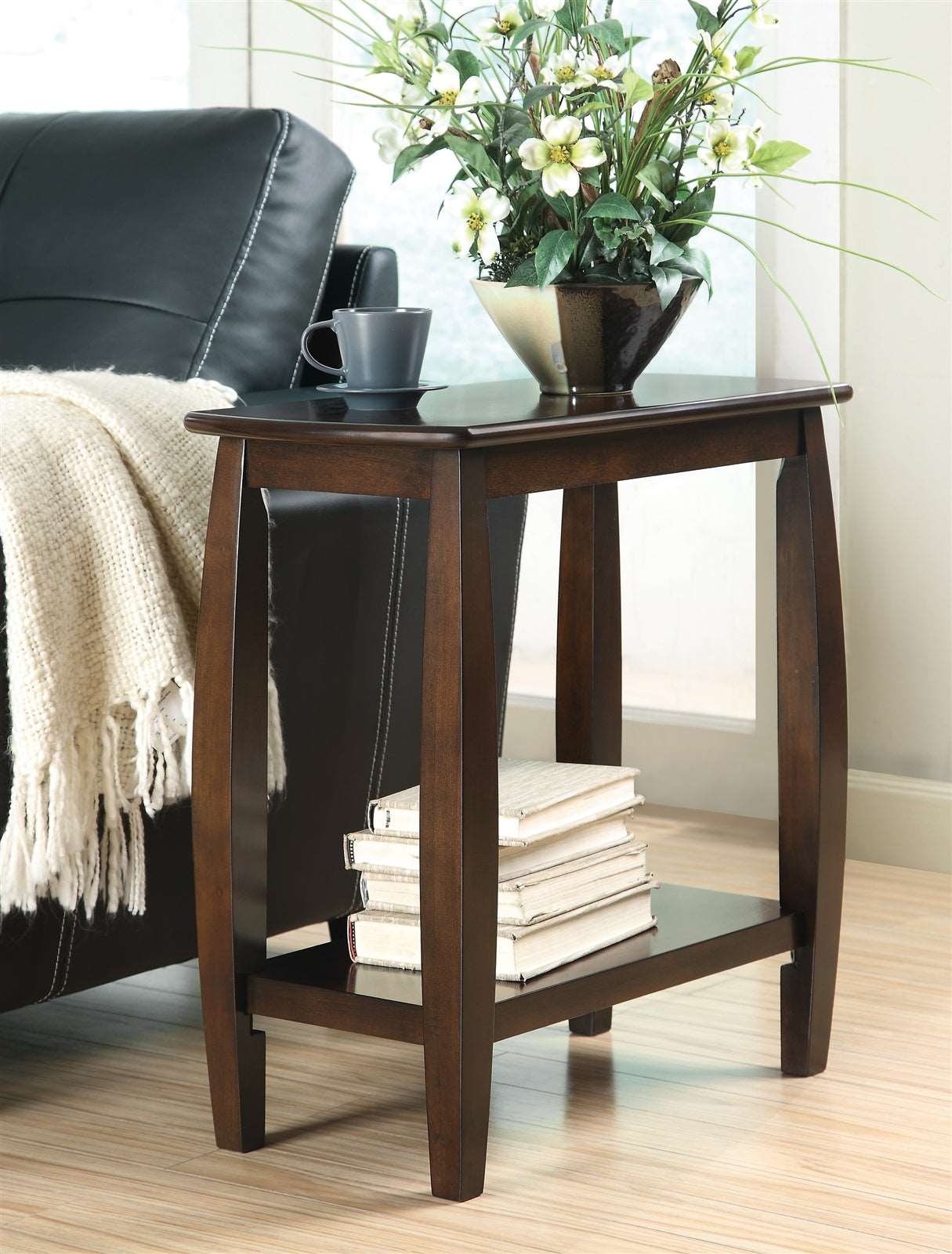 1-Shelf Chairside Table Cappuccino