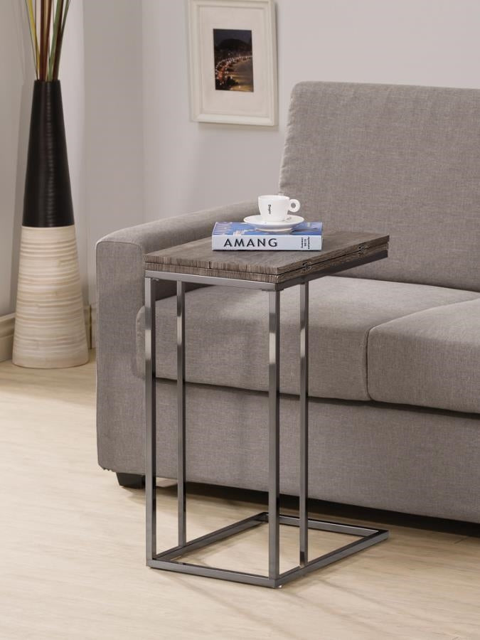 Expandable Top Accent Table Weathered Grey & Black