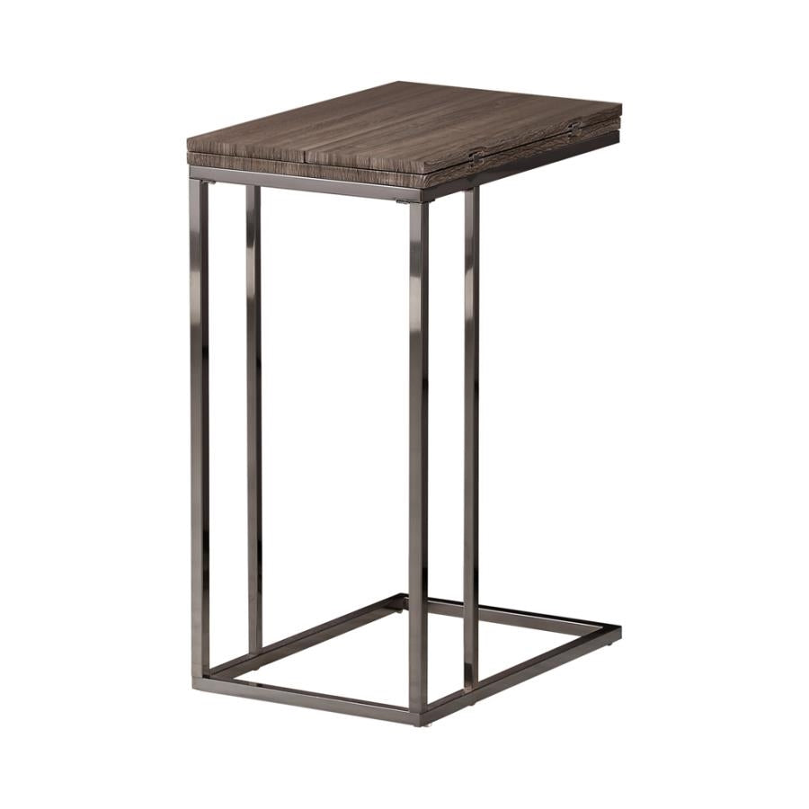 Expandable Top Accent Table Weathered Grey & Black