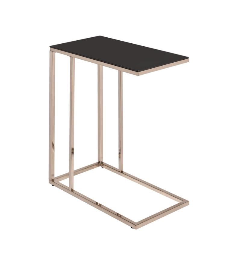 Rectangular Accent Table Black & Chocolate Chrome