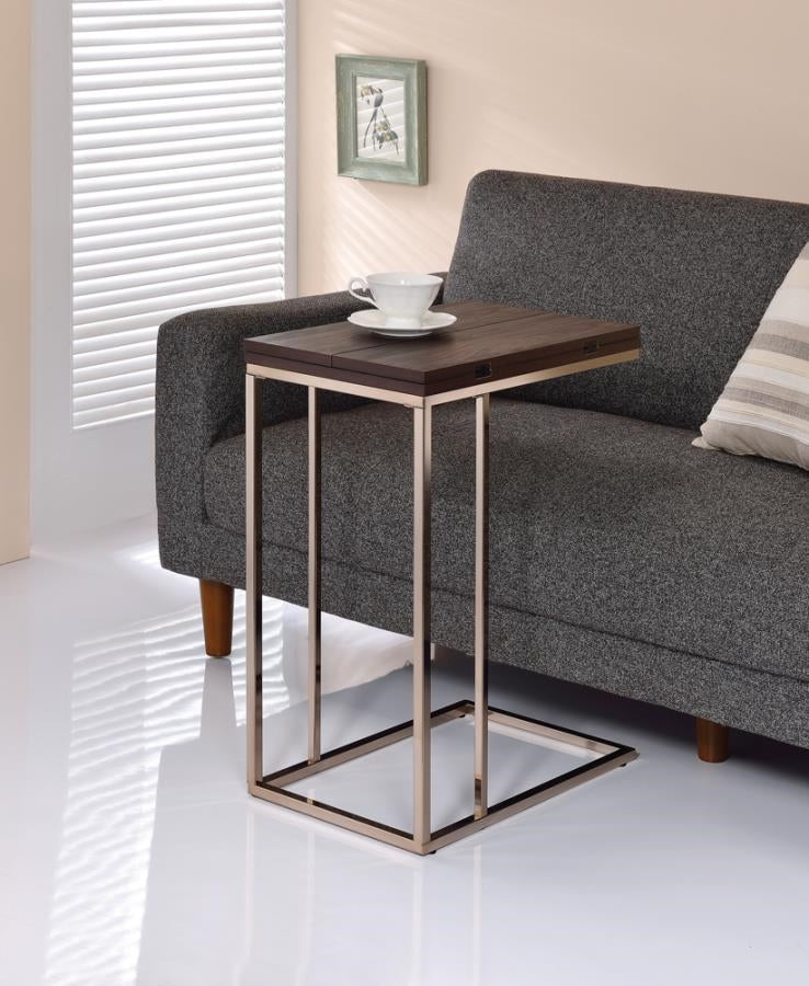 Expandable Top Accent Table Chestnut & Chrome