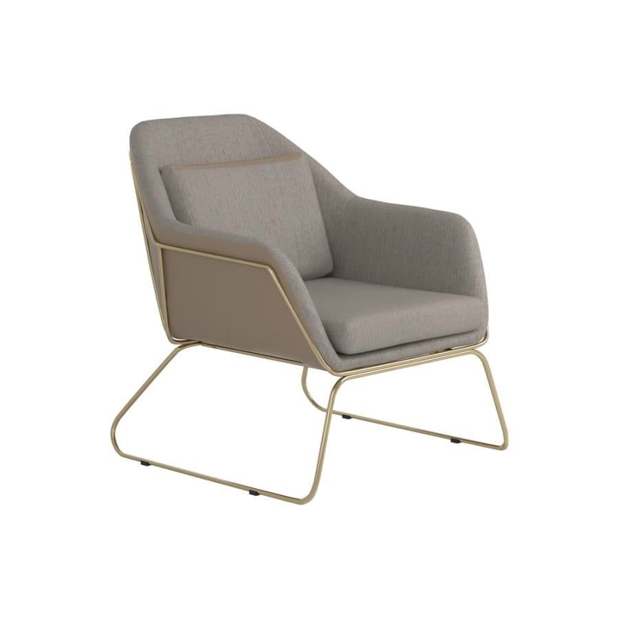 Beige Modern Mix of Texture Accent Chair