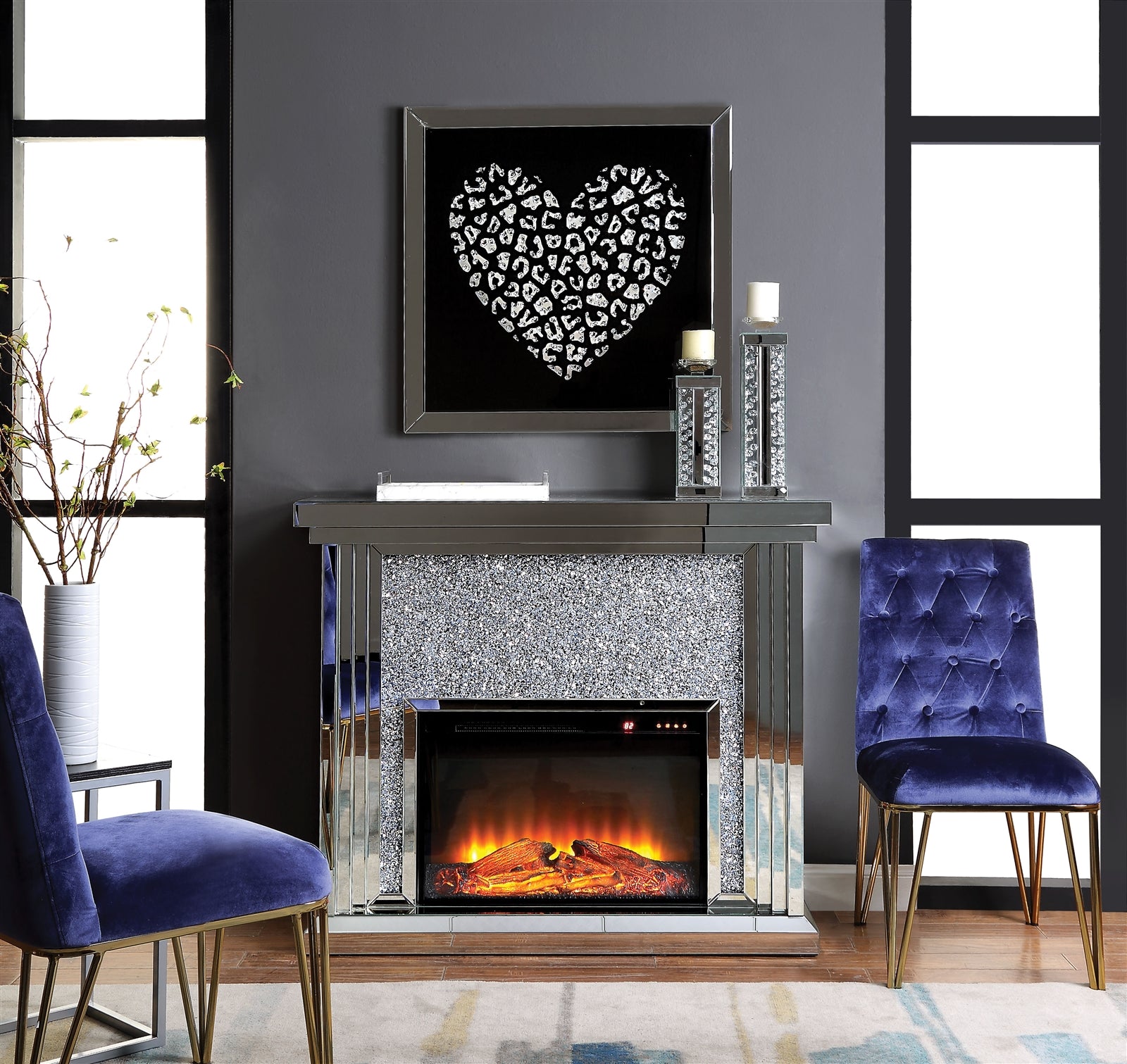 Noralie Glam LED Electric Fireplace - ACME 90455