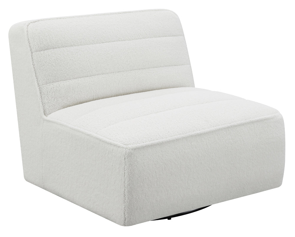 Upholstered Swivel Armless Chair Natural