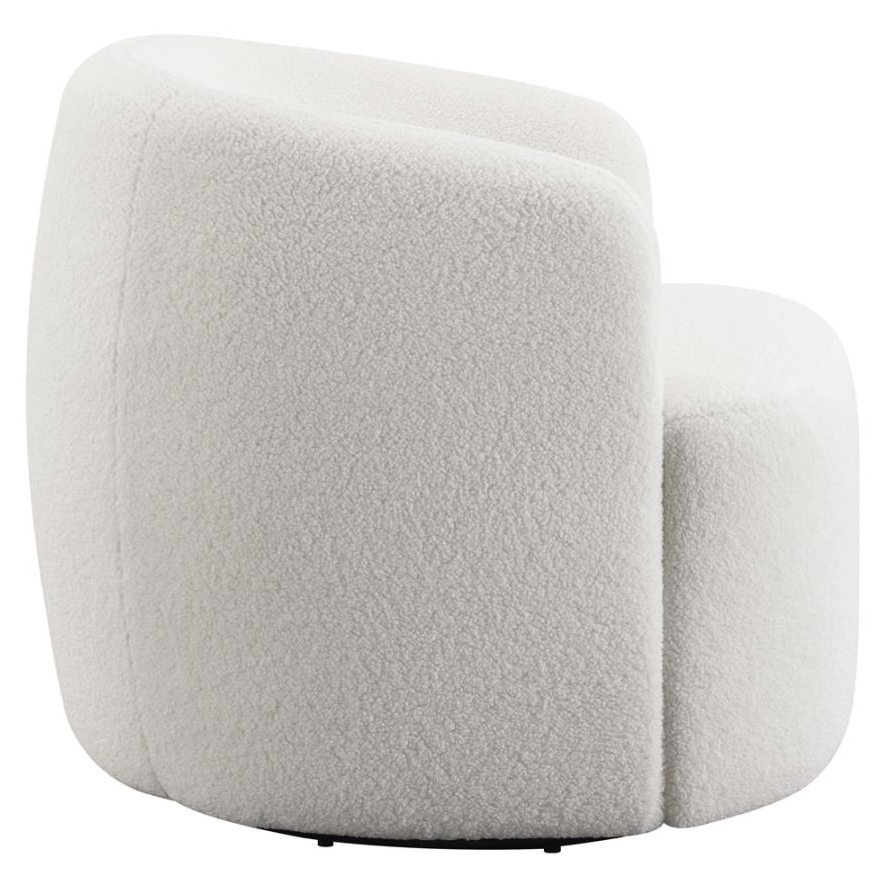 Upholstered Swivel Accent Chair Beige and Matte Black