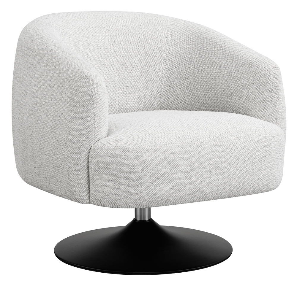 Upholstered Swivel Accent Chair Beige and Matte Black