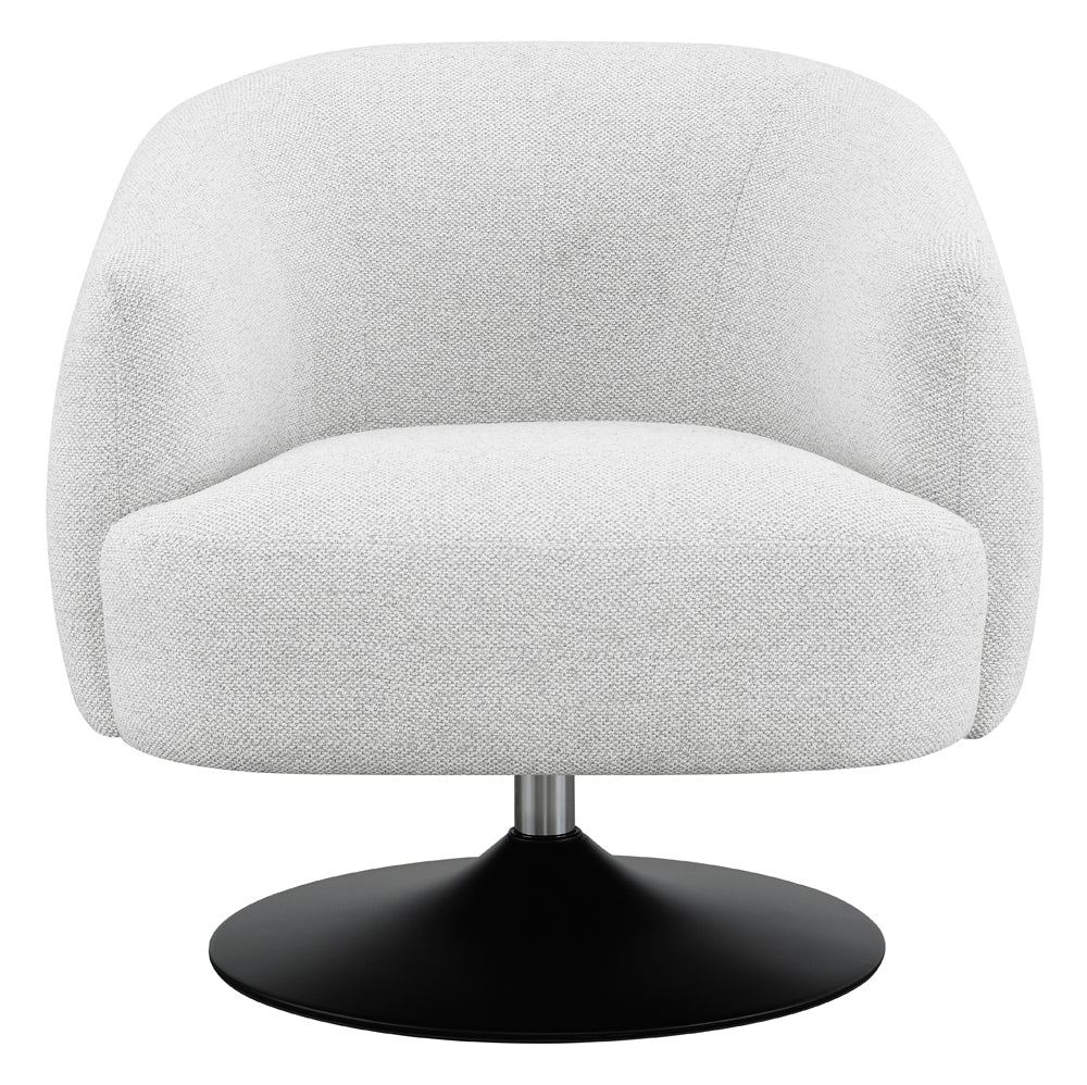 Upholstered Swivel Accent Chair Beige and Matte Black